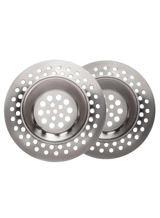 2 Pcs Sink Strainer - Bathroom & Kitchen Sink Drain Strainer - Tub Drain Hair & Food Catcher for Kitchen Sink and Bathtub, Stainless Steel 7cm - Image 1